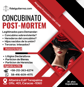 Concubinato Post Mortem venezuela legitimados demanda abogado especialista